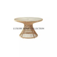 Collection Maison de Luxe – Chariot de Service Convertible et Réglable à 2 Niveaux en Rotin Noir et Marron, Design Traditionnel, Grande Taille, Qualité Supérieure