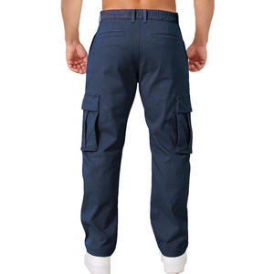 กางเกงคาร์โก้ผู้ชายผ้าฝ้ายมีหลายกระเป๋ากางเกงกลางแจ้งดูคลาสสิก - Product Image 2