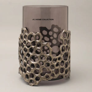 Vase à fleurs en aluminium métallique écologique pour la décoration de la maison, vase à fleurs en verre de haute qualité - Product Image 1