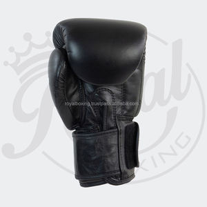 Vente en gros gants de boxe noirs de haute qualité de 12oz gants de boxe professionnels adultes à lacets en cuir gagnant logo personnalisé - Product Image 3