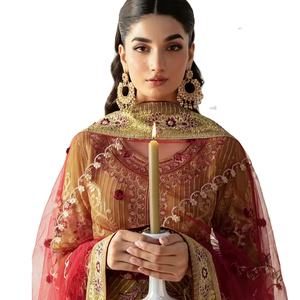 Trajes de gasa de alta calidad Shalwar Kameez para mujer Salwar Kameez paquistaní bordado muy fino para fiestas y celebraciones - Product Image 1