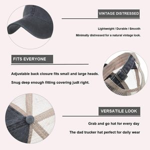 หมวกเบสบอลปีกสั้นปรับได้หมวกออกกำลังกายปีกสั้นเรียบหมวกตกปลาหมวกกีฬาตะข่าย - Product Image 5