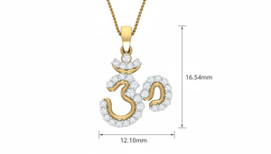 Medallón Om con Detalles de Diamantes, Colgante para Bodas, Fiestas, Aniversarios, Regalos y Celebraciones - Product Image 2