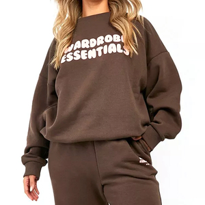 2023 Trajes de sudor de mujer de color personalizado Estilo casual de gran tamaño pesado en venta al por mayor - Product Image 5