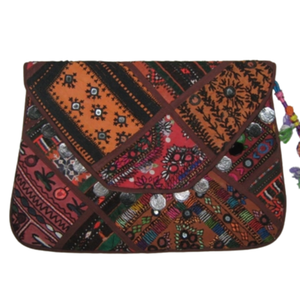 Bolsos étnicos tradicionales indios bohemios elegantes, bolsos de tela de algodón y paja, el precio más bajo, embragues Banjara de lujo OEM y ODM hechos a mano - Product Image 1