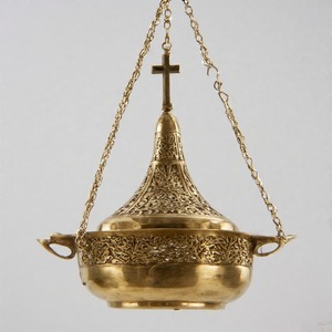 EternaSmoke encensoir en métal orné divin brûleur d'encens d'église traditionnelle avec chaîne en laiton poli vintage pour usage religieux - Product Image 4