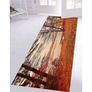 Alfombra Impresa: Personalizada, para Dormitorio, con Diseño de Árbol, Estilo Rústico, para Cuarto de Bebé, con Vista, Paisaje Otoñal, Alfombra Suave No Tejida - Product Image 5