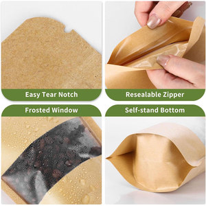 ถุงใส่กระดาษคราฟท์แบบตั้งได้4x6นิ้วถุงซิปล็อคกันกลิ่นเปิดปิดได้ใส - Product Image 4