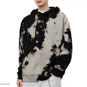 Venta al por mayor de algodón básico mezclado tie Dye Sudadera con capucha para hombre logotipo personalizado de los hombres de gran tamaño peso pesado Tie Dye Print estilo francés sudaderas con capucha - Product Image 1