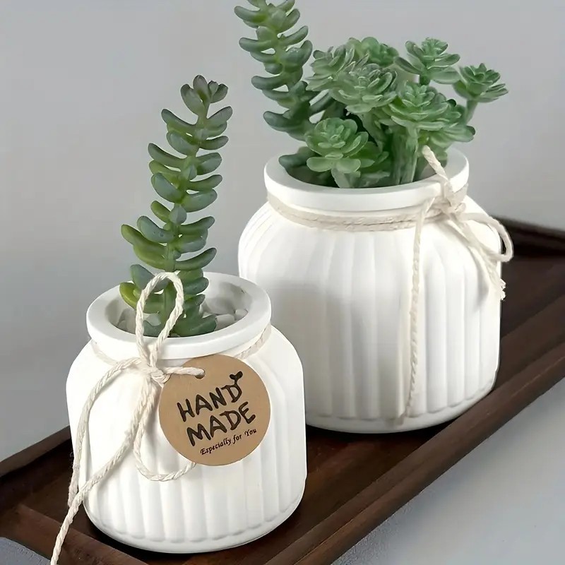 DIY Circular Striped Silicone Mold Vase