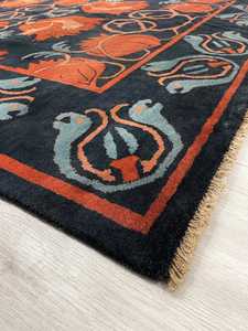Haute Antique 100% laine tapis tapis 10x14 noir rouge persan moderne tapis fait à la main pour salon 12x12 12x10 taille disponible - Product Image 4