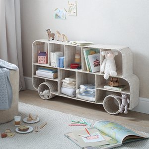 Hot Product Trending Natural Rattan Wall <b>Shelf</b> With Bus Shaped Book <b>Shelf</b> for <b>Kid</b> Furniture Room Decoration by Vietnam Supplier - Product Image 6