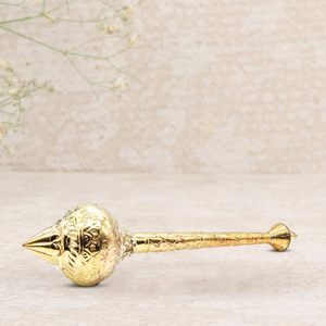 Llavero de latón macizo con diseño de Hanuman Ji Gada de alta calidad con acabado pulido de estilo antiguo moderno para sujetar llaves - Product Image 5