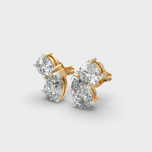 ต่างหูเพชรที่ปลูกในแล็บทองคำ10K แบบคลาสสิกทันสมัยรูปทรงลูกแพร์ตัดคู่สไตล์โรแมนติกสำหรับเป็นของขวัญงานหมั้น - Product Image 4