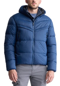 Puffer Jacket Windbreak Wholesale Custom Lightweight Quilted Puffer Baggy Oversized Hooded Down Jacket for <b>Men</b> <b>Blue</b> Colour - Product Image 6