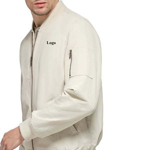 Vestes pour hommes de style streetwear en provenance du Pakistan, en polyester satiné, avec logo personnalisé, poche zippée, vêtements pour hommes, vestes bomber, service OEM - Product Image 5