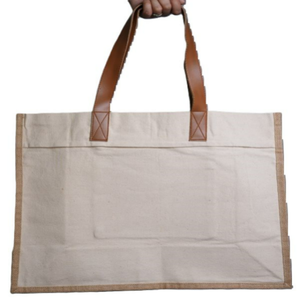 Sac de shopping en coton biologique de haute qualité, fermeture à bouton et à glissière, réutilisable, écologique, logo imprimé personnalisé, sac promotionnel - Product Image 4