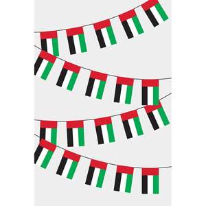 United Arab Emirates Rectangular <b>Flag</b> Bunting 3x5ft Digital Printed Nylon and Polyester <b>for</b> Display on Fiberglass <b>Pole</b> - Product Image 1