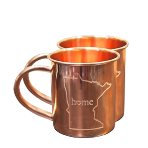 Ensemble élégant de 2 tasses en cuivre pur fabriquées à la main, accessoire de boisson en métal fini or rose, dernier modèle pour boire - Product Image 1