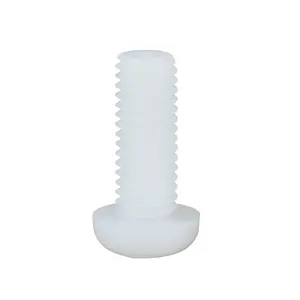 Parafusos e parafusos de plástico para máquinas de cabeça redonda de nylon branco PA66 Pan Head, venda imperdível