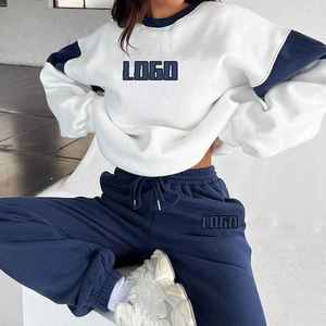 Conjunto de Sudadera con Capucha y Pantalones de Chándal de Felpa Francesa para Mujer, Invierno 2025, con Logotipo Personalizado, de Alta Calidad, en Poliéster y Algodón - Product Image 2