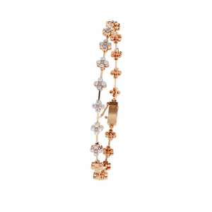 14K Yellow / White / Rose Gold Lab Grown <b>Diamond</b> Floral Tennis Bracelet OEM <b>Jewelry</b> - Product Image 5