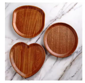 Assiette ronde en acacia faite à la main Assiette de service en bois Produit de qualité supérieure fabriqué à la main et durable par glowin fashion - Product Image 5