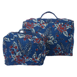 Meilleures ventes Accessoires pour la maison Nouveau panier à pain carré en tissu imprimé Indigo Buti 100% coton 25cm * 25cm - Product Image 3