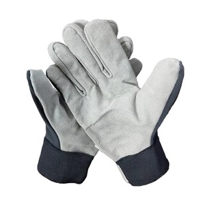 Ensemble de paume en cuir synthétique véritable Gants de travail de sécurité Assemblage du pouce de l'aile Gants de travail en cuir de mécanicien - Product Image 3