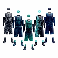 Seragam Basket Sublimasi Penuh Bolak-Balik Bernapas Anti-Bakteri Cepat Kering Jersey Atletik Musim Panas yang Dapat Disesuaikan