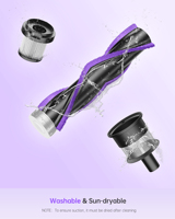 Aspirateur sans fil autoportant à écran LED, anti-emmêlement, rechargeable, avec filtre HEPA Cyclone, pour poils d'animaux, tapis et voitures