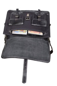 Sac de Sport Unisexe en Cuir Véritable avec Logo Personnalisé Style Vintage Voyage Mode Sac à Bandoulière Noir Bonbon Bandoulière Noire - Product Image 2