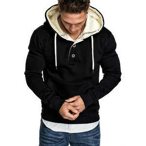 Sudadera con Capucha para Hombre, Invierno, Cálida, 100% Algodón, Antiarrugas, Estampado Personalizado, Felpa Ecológica, Manga Larga, Lisa, Informal, Talla Grande - Product Image 5