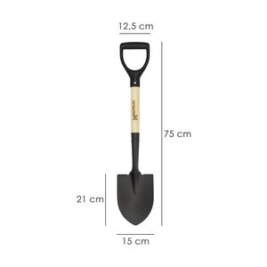 Piccola pala con manico in legno e punta ad anello, 75 cm. - Product Image 2