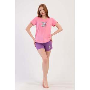 KADIN P.SUPREM O YAKA KISA KOL ETEGI OVAL SORT TAKIM - สีชมพู - สีชมพู - Product Image 1