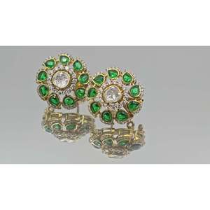 Pendientes de Diamantes Kundan Polki Florales para Bodas y Regalos - Product Image 4