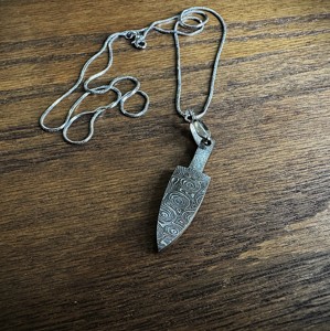 Handmade Damascus steel mini pendant, birthday gift, gift for her, new fashion, handmade pendant - Product Image 5