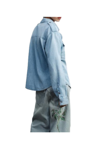 Camisa vaquera de mujer de calidad de exportación con mangas completas, ropa informal para uso diario, suministro al por mayor de La India a granel - Product Image 3