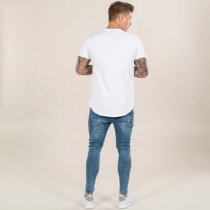 T-shirts pour hommes en gros, de haute qualité, avec impression personnalisée de marque, à épaules tombantes - Product Image 2