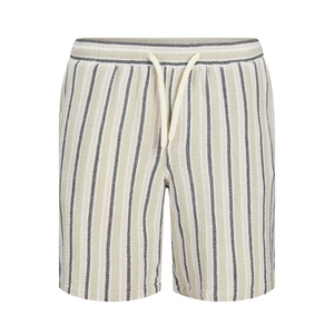 กางเกงขาสั้นฤดูร้อนผ้าฝ้ายลายขวางสำหรับผู้ชายไซส์พิเศษน้ำหนักเบาใส่สบายพอดีตัวเอวกลาง - Product Image 5