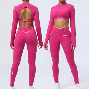 Nouvelle Collection 2025 – Ensemble de Yoga 2 Pièces Uni pour Femme, Qualité Supérieure, Respirant, Tenue de Fitness, Logo Personnalisé, Service OEM, Vente Flash, Grandes Tailles - Product Image 2