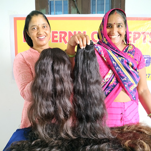 Paquetes sin procesamiento químico, cutícula de cabello virgen alineada, cabello humano de templo indio ondulado crudo de color natural de la mejor calidad - Product Image 6