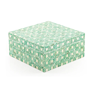 Boîte à bijoux classique en carton, artisanale, incrustée de MOP carré, la plus vendue, pour rangement de bijoux faits main, 100 pièces, prix abordable - Product Image 1