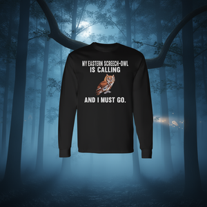 Camiseta de manga larga con estampado de Eastern Screech Owl, regalo para amantes de las aves - Product Image 3