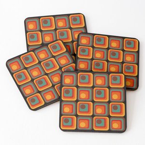 Sublimation Eco-friendly Anti-slip Wood Colorful Coasters Decorative Drink Mats Pads Design Enamel Printing Coasters Placemat - Product Image 1