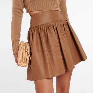 Jupe en cuir décontractée de haute qualité pour femmes, mini jupe en tricot respirante, taille naturelle, meilleur design, prix de gros, faible MOQ - Product Image 4