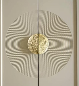 Poignée élégante de porte d'armoire décorative moderne en forme de lune dorée à double poignée pour intérieurs de bureaux à domicile - Product Image 1