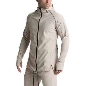 Ensemble de survêtement 2 pièces pour homme, grande taille, léger et respirant, veste coupe-vent et pantalon, faible MOQ, étiquette de marque personnalisée, pour la course à pied, avec fermeture éclair frontale - Product Image 3