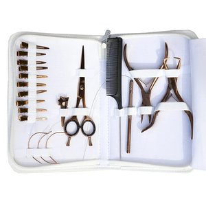 Handtied Hair Extension Tool Kit <b>Skin</b> &White Beads Pulling Loop Hook Tools Weft Extension Pliers Multi-Purpose Hair <b>Care</b> Styling - Product Image 3
