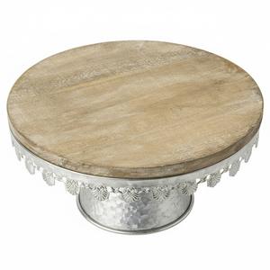 Plateau de service rond à 3 niveaux en métal avec revêtement en poudre dorée antique, prix de gros, artisanal, pour la présentation de desserts et de cupcakes - Product Image 2